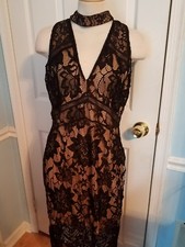 g by guess choker lace midi dress l. #799