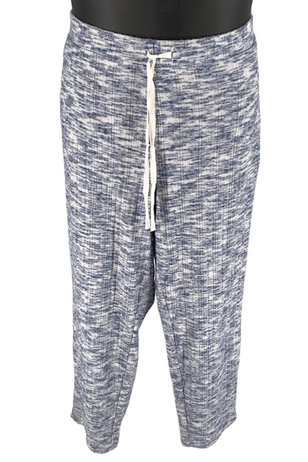 Susan Graver Lifestyle Обычные трикотажные брюки из вереска в рубчик синего цвета