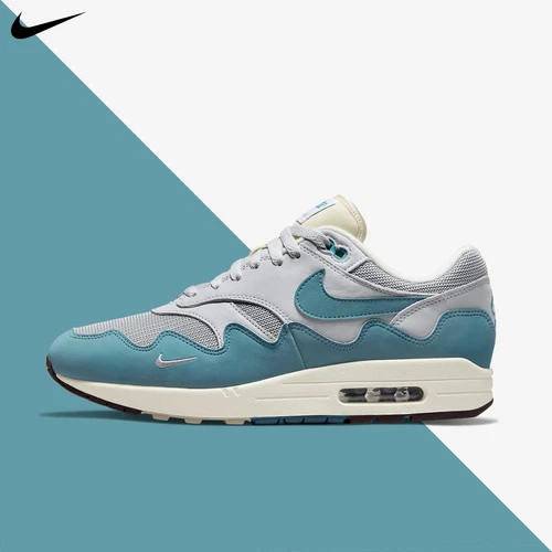 Nike Men's Air Max 1 Patta Waves Noise Aqua Blue w Bracelet 2021 Sail DH1348-004