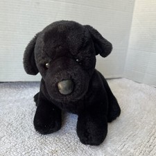 Douglas Cuddle Plush dog stuffed Animal Toy Black Pug Rare Unique small 10"