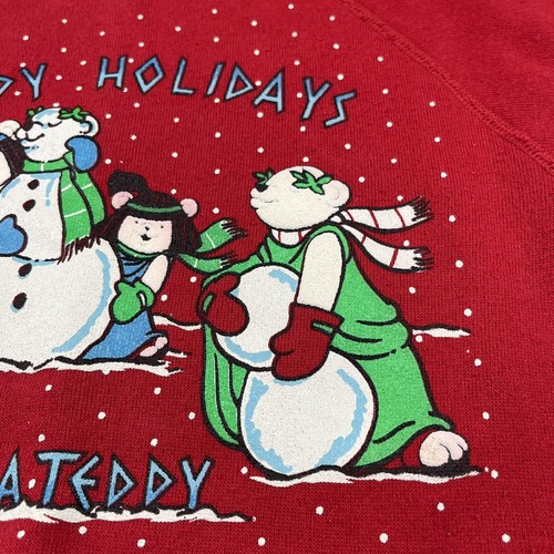 Caesars Palace Vntg Crewneck Sweater Girls Medium 10-12 Toga Teddy Christmas USA - Picture 6 of 24