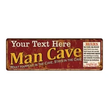Personalized Man Cave Rules Metal Sign Red Custom Decor Home Gift 106180004001