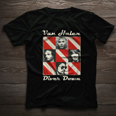 DAVID LEE ROTH EDDIE VAN HALEN Diver Down Album Black T-Shirt