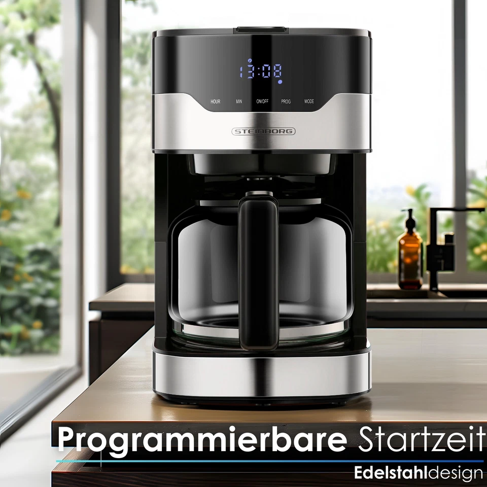 Edelstahldesign Filterkaffeemaschine Kaffeemaschine Kaffee Kaffeefiltermaschine - Bild 2 von 4