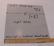 1 pc. Light Gray Ceramic Floor Tile: 8" X 8" Smooth, Made USA by K.P.T.   NEW