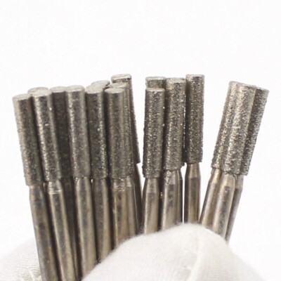 30Pcs 2.5mm Cylindrical Tip Diamond Grinding Bits Coated Carving Tools for Stone