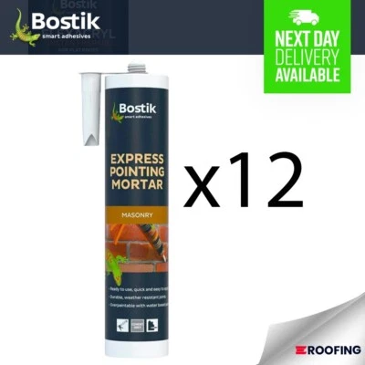 12x Bostik Express Cement Pointing Mortar Durable Masonry Repair - GREY 310ml