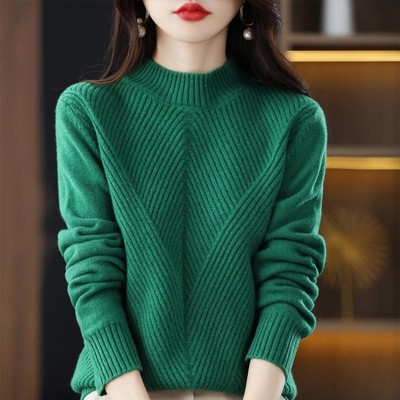 Damen Kaschmir Rollkragen Pullover Pulli Strickpullover Feinstrick Strickjacke