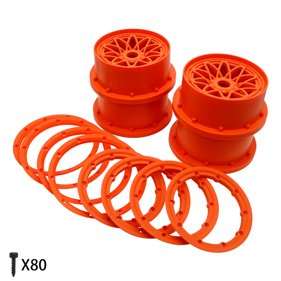 4Pcs Set Nylon w/ Flange 24mm Hex Wheel Rims For RC 1/5 HPI Rovan Baja 5B SS 2.0 - Image 3 of 4