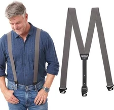 HIKERS - Upfitter Hidden Suspenders for Men Under Clothes - 3 Point Belt Loop