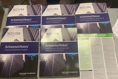 2023 EXAM PREP SCHWESER NOTES BOOKS 1-5 LEVEL 1 - UNUSED SEE DESCRIPTION |  eBay