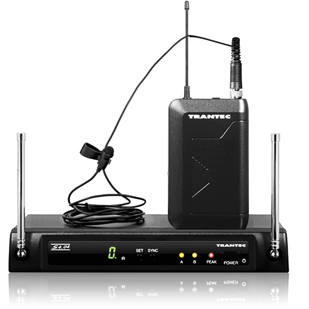 Trantec S4.04 L UHF Lapel Tie Clip Wireless Radio Microphone System Lavalier Mic