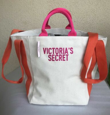 New Victoria's Secret Canvas Tote Bag Carryall Bombshell Summer- Chic 