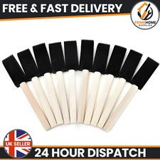 10pcs 1'' Foam Sponge Brushes Wooden Handle Painting Drawing Craft Draw