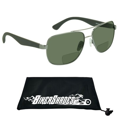 Polarized Bifocal Aviator Reading Sunglass Reader Men Women Smoke Brown No Glare
