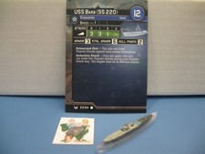 Axis Allies War at Sea BASE SET USS Barb SS 220 23/64 with card