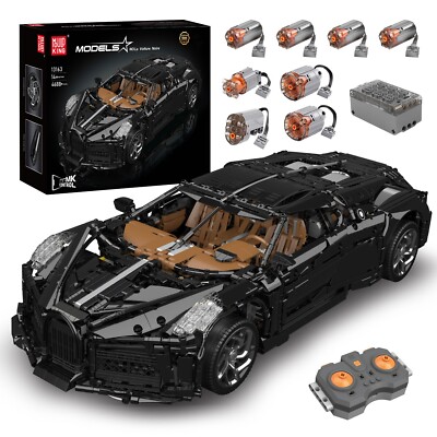 Mould King 13163 Black Lacquer Racing Super Car RC Model Building Block Toy MOC