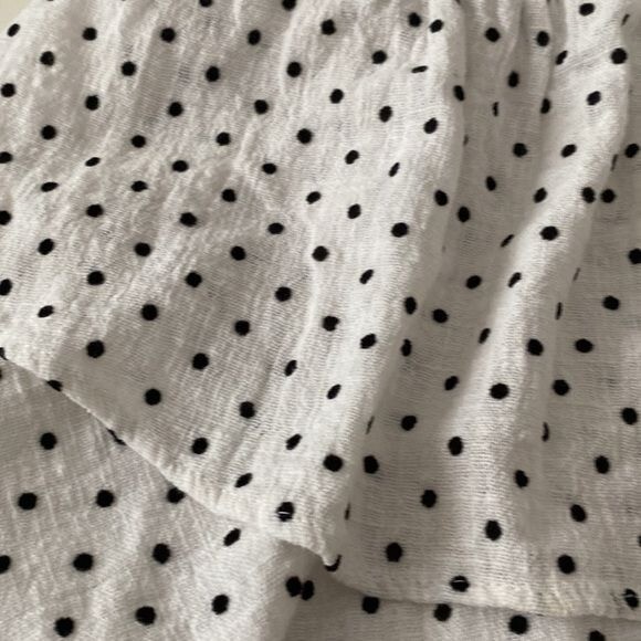 BEC + Bridge Black and White Polka Dot Tie Front Strapless Mini Dress  | eBay