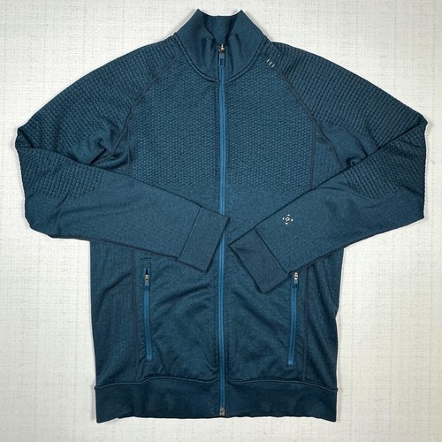 Lululemon Engineered Warmth Zip Up Jacket Blue Merino Men XS Training Gym M3BPUS - Picture 2 of 9