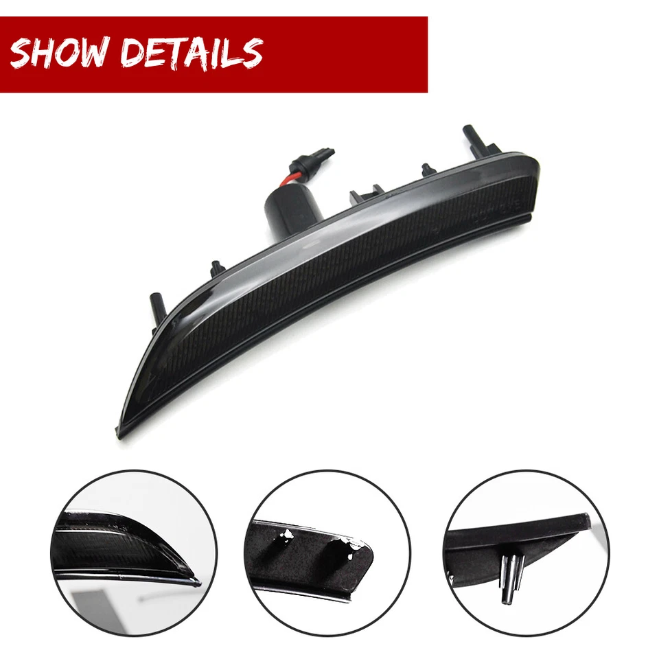 Para Chrysler 200 2015 2016 2017 lente ahumada estilo óptico LED luces marcadoras laterales Foto 3 de 4