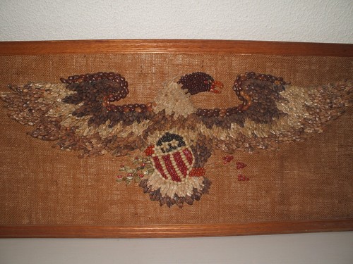 Vtg Americana Seed Folk Art Great Seal Of  U. S. Eagle, Shield, Arrows 