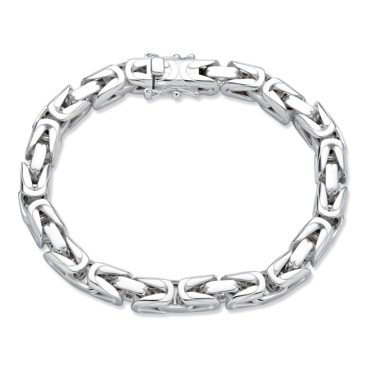 Real Solid 925 Silver Handmade Byzantine Heavy Mens Bracelet 5mm