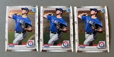 3 Lot 2020 Bowman Chrome Prospects Baseball MLB BCP-119 Hans Crouse Base Rangers