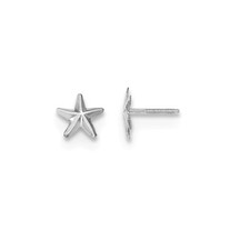 Real 14kt White Gold Madi K Screwback Star Post Earrings