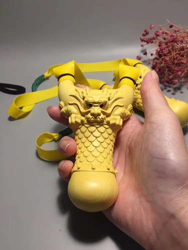 Chinese Boxwood Huang-yang wood carving Boxwood Dragon catapult Statue黄杨木龙头弹弓102 - Picture 2 of 6