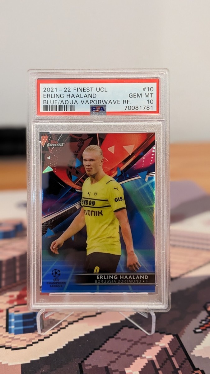 Topps UEFA CL Erling Haaland PSA10 鑑定済 2021-22 Topps Finest UEFA Erling Haaland #10 Blue Aqua
