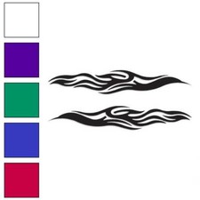 Pair Of Tribal Flames Vinyl Decal Sticker Multiple Colors Sizes 1143