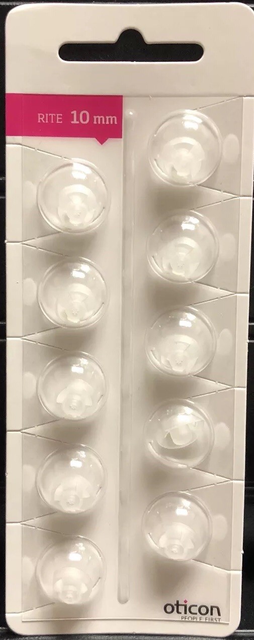 1 Pack Oticon 10mm Rite Open Domes. 10 Domes Total.