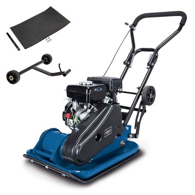 Scheppach Benzin Rüttelplatte HP2300S - 84kg 13 kN 5,6PS | Gummimatte & Fahrwerk