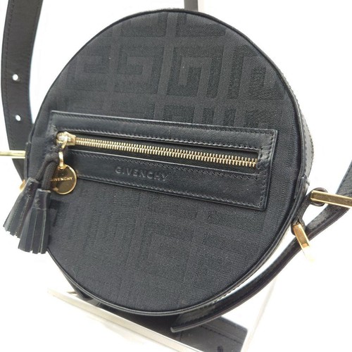 Givenchy Shoulder Bag 4G Logo Round Black Canvas From Japan