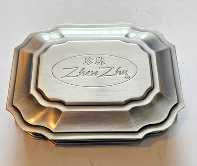 Vintage Zhen Zhu Pewter-Style Trinket Box - Ornate Floral Jewelry Chest Keepsake