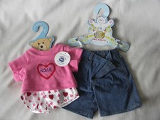 Noah's Ark Animal Workshop Bear Plush Clothing Lot Valentines Outfit & Shorts