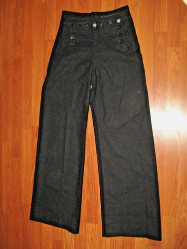 Vintage US Navy Naval Clothing Factory Wool Sailor Pants Mens 30 Wide Leg