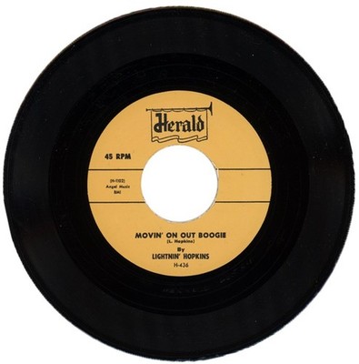 LIGHTNIN' HOPKINS ''MOVIN' ON OUT BOOGIE c/w HAD A GAL CALLED SAL'' R&B