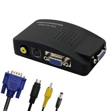 RCA to VGA AdapterComposite AV S-Video to VGA Converterfor HDTV Monitors Lapt...