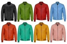 Men's 70'S Bomber Lambskin Leather Jacket Street Inspired Retro Classic Jacket