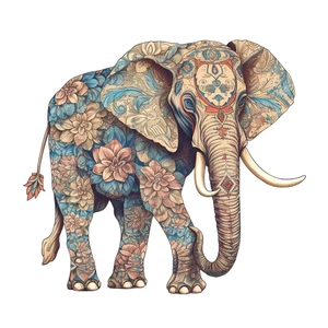 Elephant Safari Self Adhesive Vinyl Sticker