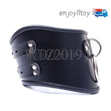 PU Leather Neck Collar Cuffs Locking Posture Strict Binding Corset Slaves