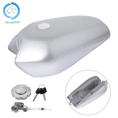 #ad 2.4 Gallon 9L Motorcycle Fuel Gas Tank Cap Vintage Cover Keys For Honda CG125 $39.25