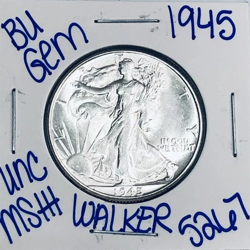 1945 BU UNCIRCULATED WALKING LIBERTY SILVER HALF DOLLAR AUTHENTIC U.S. MINT 5267