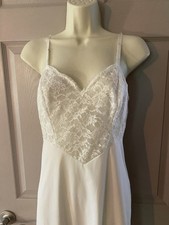 Vanity Fair Vintage Lace Bodice Ivory Mini Slip Dress Size 34 Small VGC