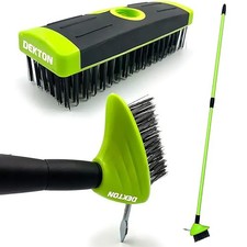 3-in-1 Telescopic Patio Cleaning Tool Moss Scrubber Deck Brush & Crack Scraper