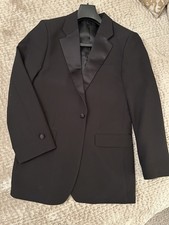 Black Tuxedo By FormalFashions 36R Jacket, 28R pant, Cummerbund And Tie