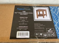 AquaTeak The Original 15.5" Kai Corner Teak Shower Bench with Shelf