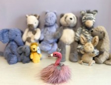 Jellycat Very Rare Retired Fancy Flamingo Bag Charm, New Without Tags, Genuine