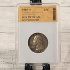 1985-S Washington Quarter Proof — photo from another recent sale